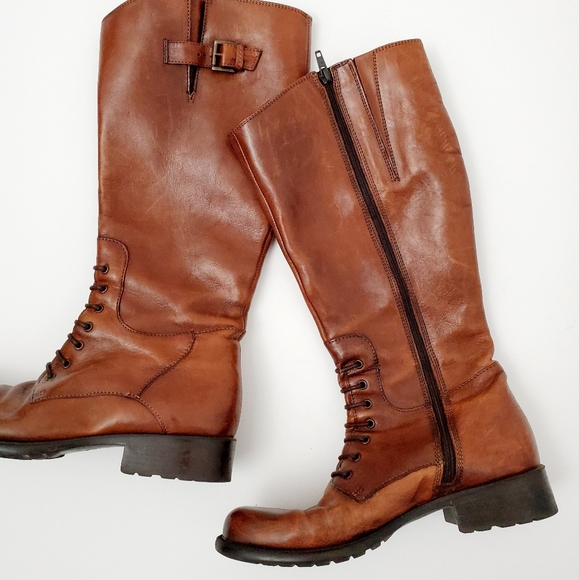 clarks lace up knee high boots